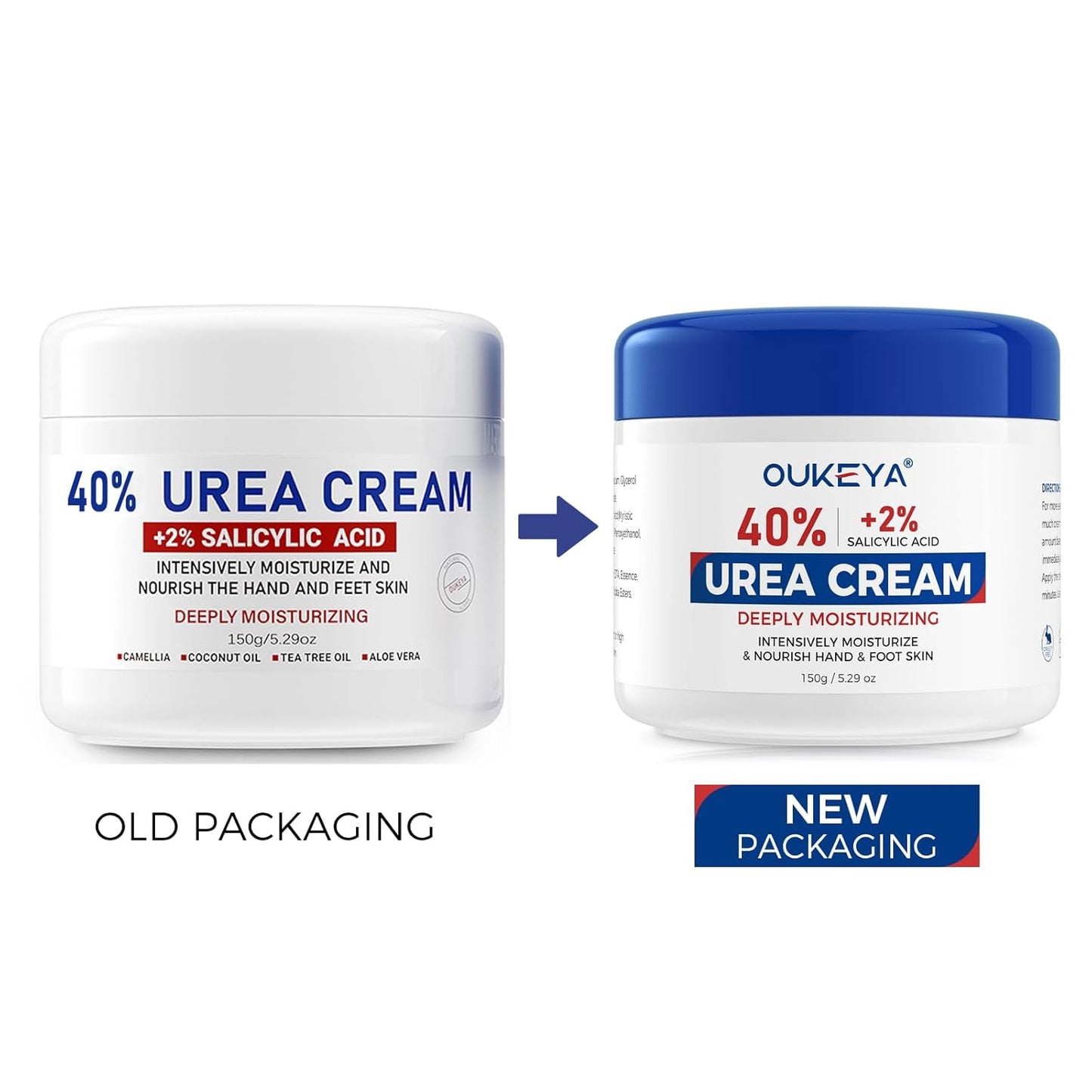 NEW FORMULA Urea Cream 40% Plus 2% Salicylic Acid for Feet Maximum Strength, Dry Cracked Hand Heel Moisturizing Repair Lotion for Knees, Elbows, Removes Corns, Dead Skin Cream, 5.29 oz