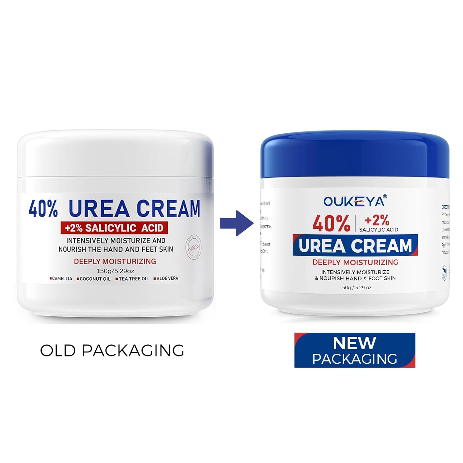 NEW FORMULA Urea Cream 40% Plus 2% Salicylic Acid for Feet Maximum Strength, Dry Cracked Hand Heel Moisturizing Repair Lotion for Knees, Elbows, Removes Corns, Dead Skin Cream, 5.29 oz