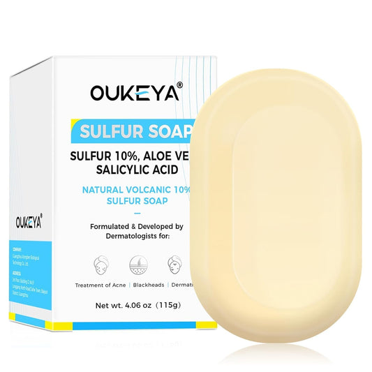 Sulfur Soap Treatment For Face,Sulfur Soap For Acne Pharmaceutical Grade Dermatologists With Sulfur 10%,2% Salicylic Acid,Goat Milk,Tea Tree,Hyaluronic Acid,Aloe,Sulphur Soap Bar