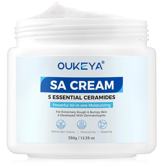 SA Cream for Rough &amp; Bumpy Extremely Dry Skin with 5 Kinds of Ceramides &amp; Salicylic Acid,Exfoliating Moisturizing Body Lotion with Long-Lasting Moisture,Dermatologist Recommended,12.35 Ounce