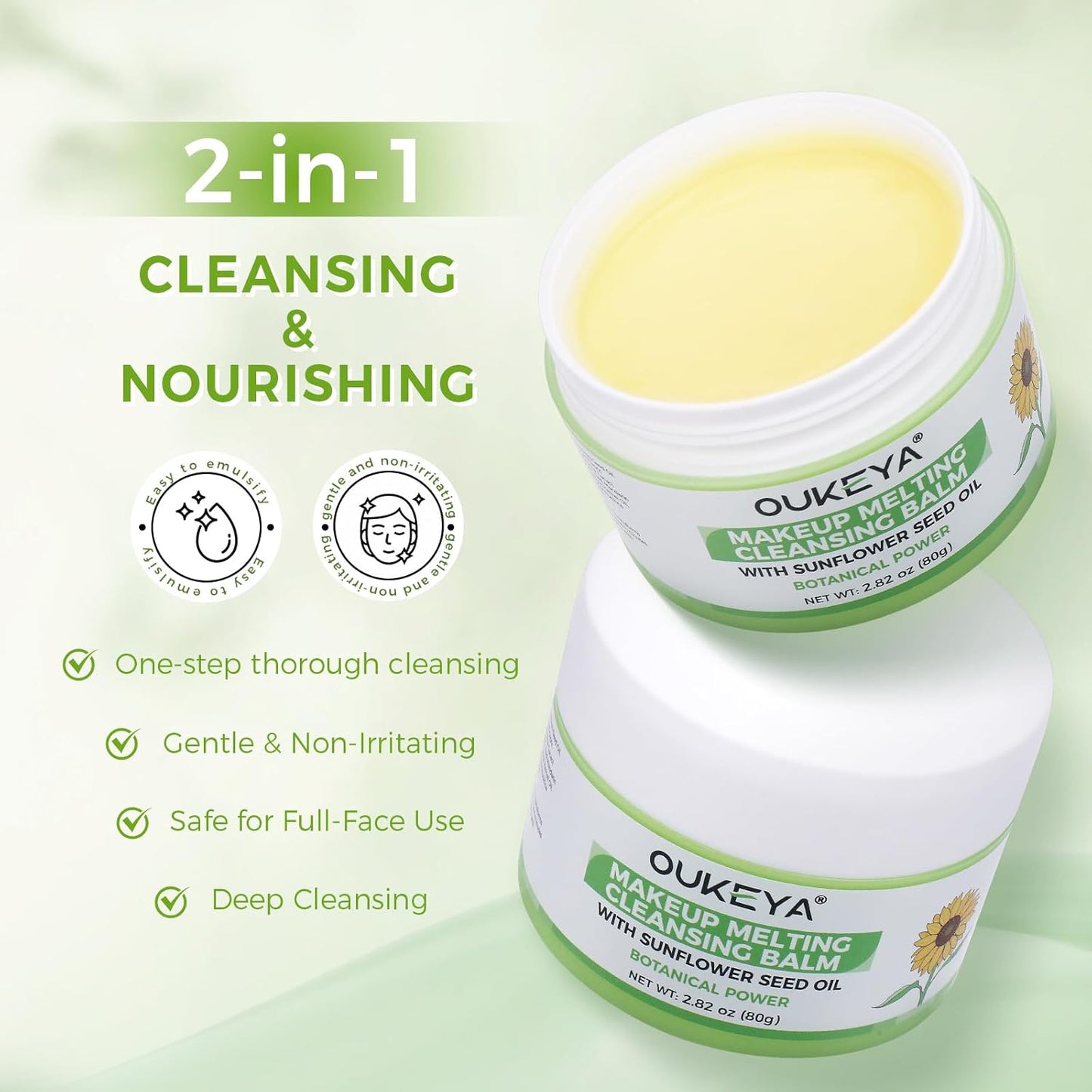 Cleansing Balm - Moisturizing Makeup Remover | Natural Ingredients | Suitable for All Skin Types to Gently Meltaway Mascara, Eyeliner and Makeup |- Gently Removes Dirt &amp; Impurities 80g