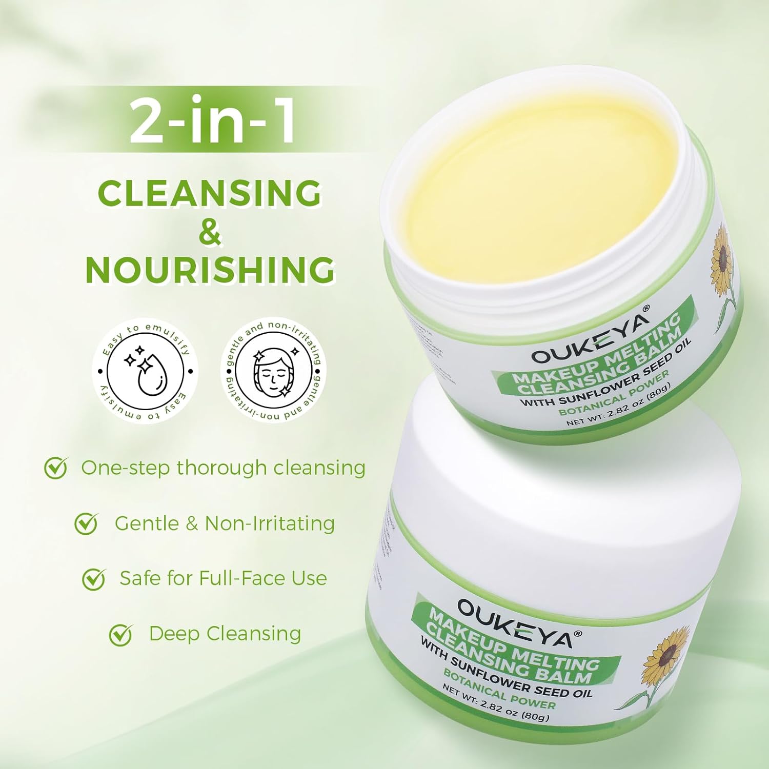 Cleansing Balm - Moisturizing Makeup Remover | Natural Ingredients | Suitable for All Skin Types to Gently Meltaway Mascara, Eyeliner and Makeup |- Gently Removes Dirt &amp; Impurities 80g