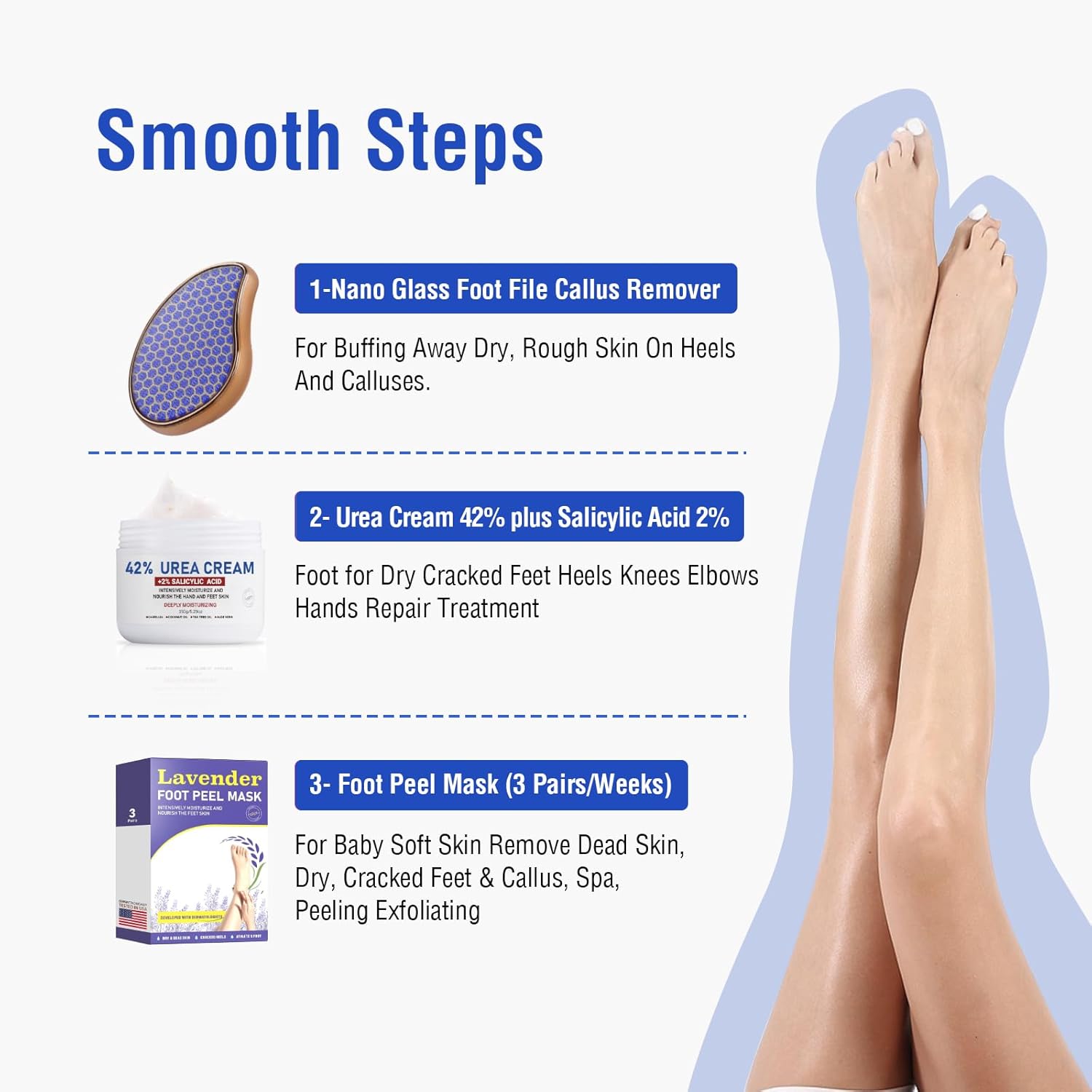 Glass Foot File Callus Remover: Nano Glass Heel Scraper for Feet Shower Foot Scrubber Pedicure Dead Skin Remover Shower Care Crystal Hair Remover Treat Hair Eraser for Back Arms Legs