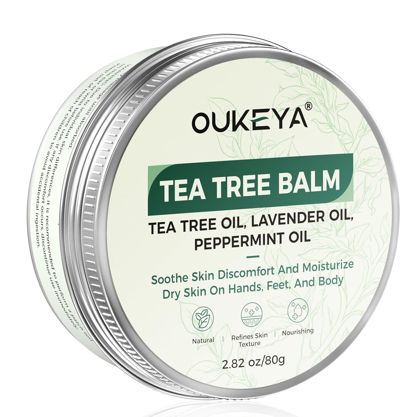 Tea Tree Oil Balm All Natural Tea Tree Balm Soothe Skin Discomfort And Moisturize Dry Skin On Hands, Feet, And Body, Acne, Eczema &amp; Psoriasis Relief 2.82 oz
