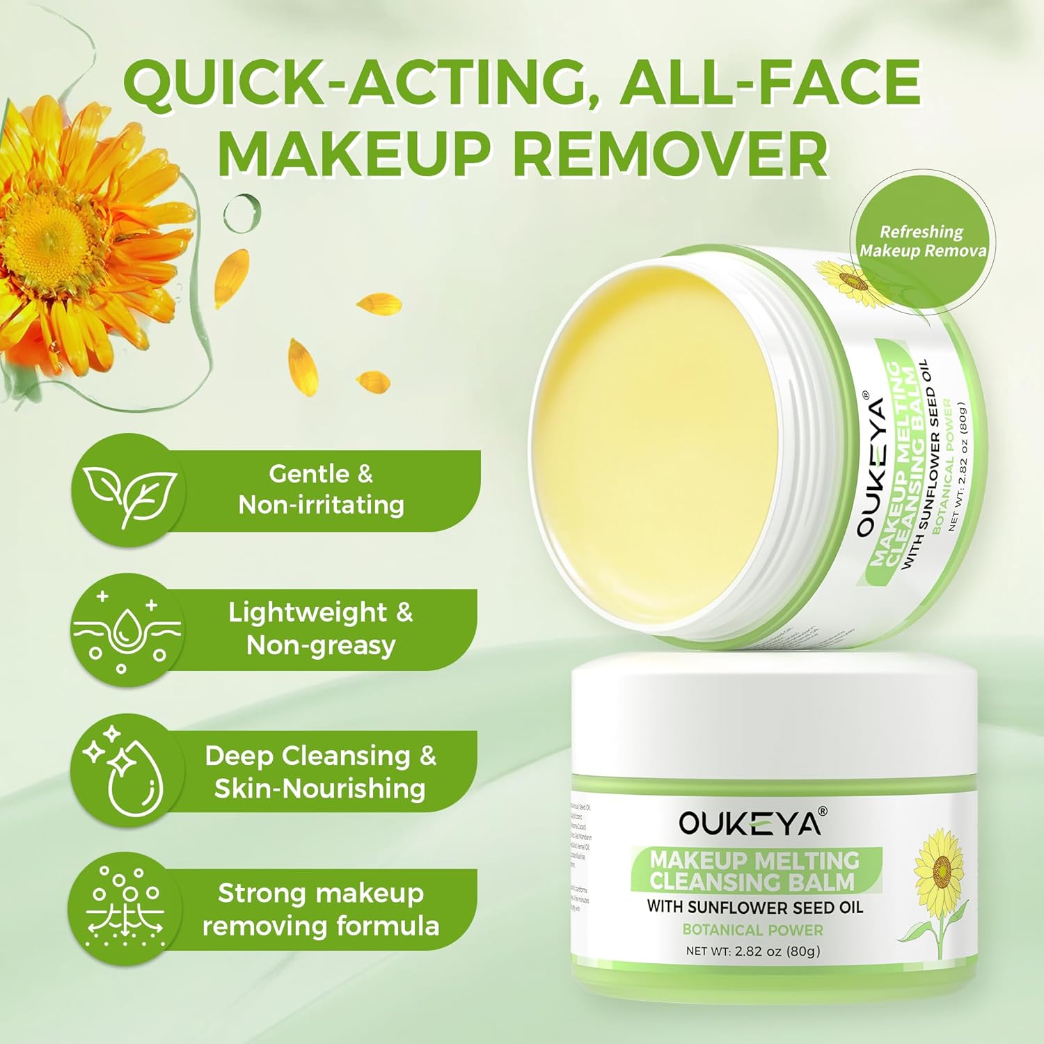 Cleansing Balm - Moisturizing Makeup Remover | Natural Ingredients | Suitable for All Skin Types to Gently Meltaway Mascara, Eyeliner and Makeup |- Gently Removes Dirt &amp; Impurities 80g