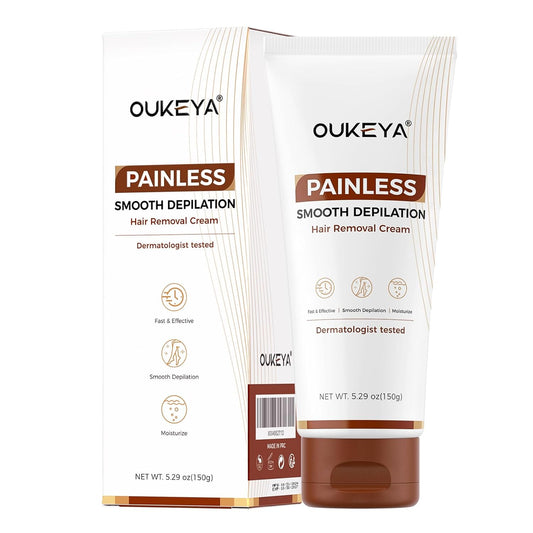 Hair Removal Cream for Women &amp; Men Sensitive Skin, 5.29 oz Natural Extracts Depilatory Cream for Bikini Line Legs Arms Underarms, Dermatologically Tested Painless Hair Remove Gel