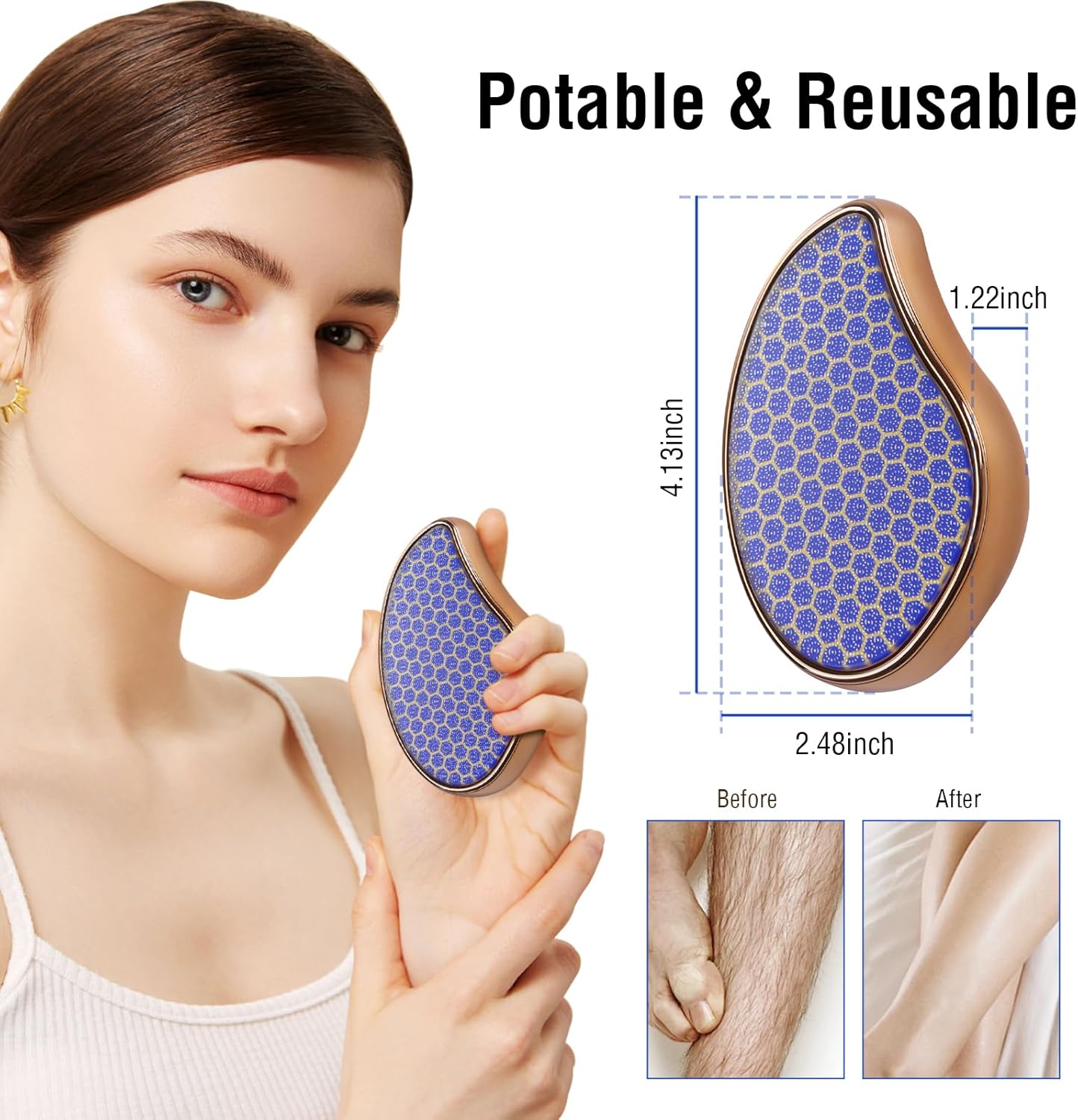 Glass Foot File Callus Remover: Nano Glass Heel Scraper for Feet Shower Foot Scrubber Pedicure Dead Skin Remover Shower Care Crystal Hair Remover Treat Hair Eraser for Back Arms Legs