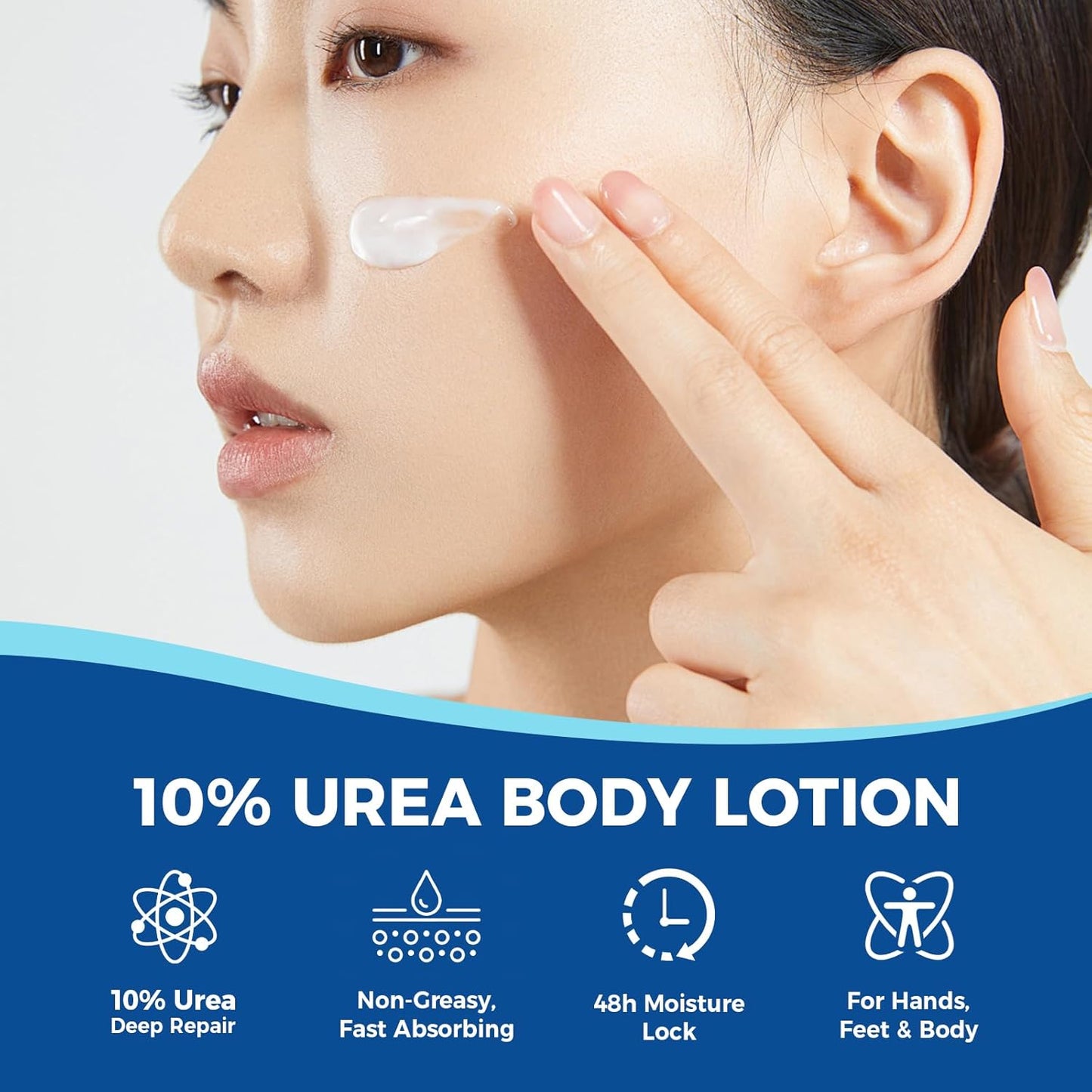 10% Urea Body Lotion, 11.28 oz Skin Moisturizer Softens &amp; Soothes Dry Chapped Skin, Hands Elbows Feet Body Lotion Hydrates Locks in Moisture Non-Greasy Formula