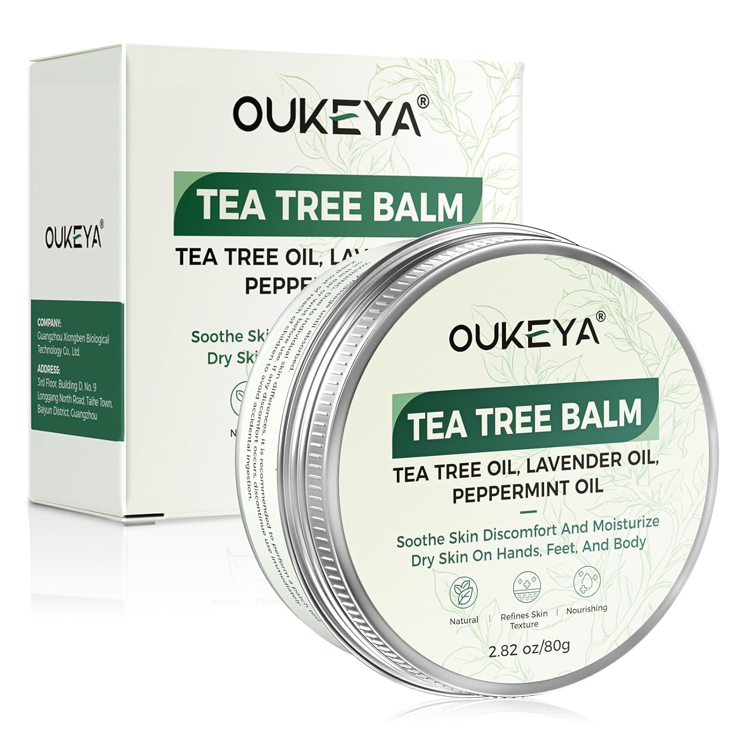 Tea Tree Oil Balm All Natural Tea Tree Balm Soothe Skin Discomfort And Moisturize Dry Skin On Hands, Feet, And Body, Acne, Eczema &amp; Psoriasis Relief 2.82 oz