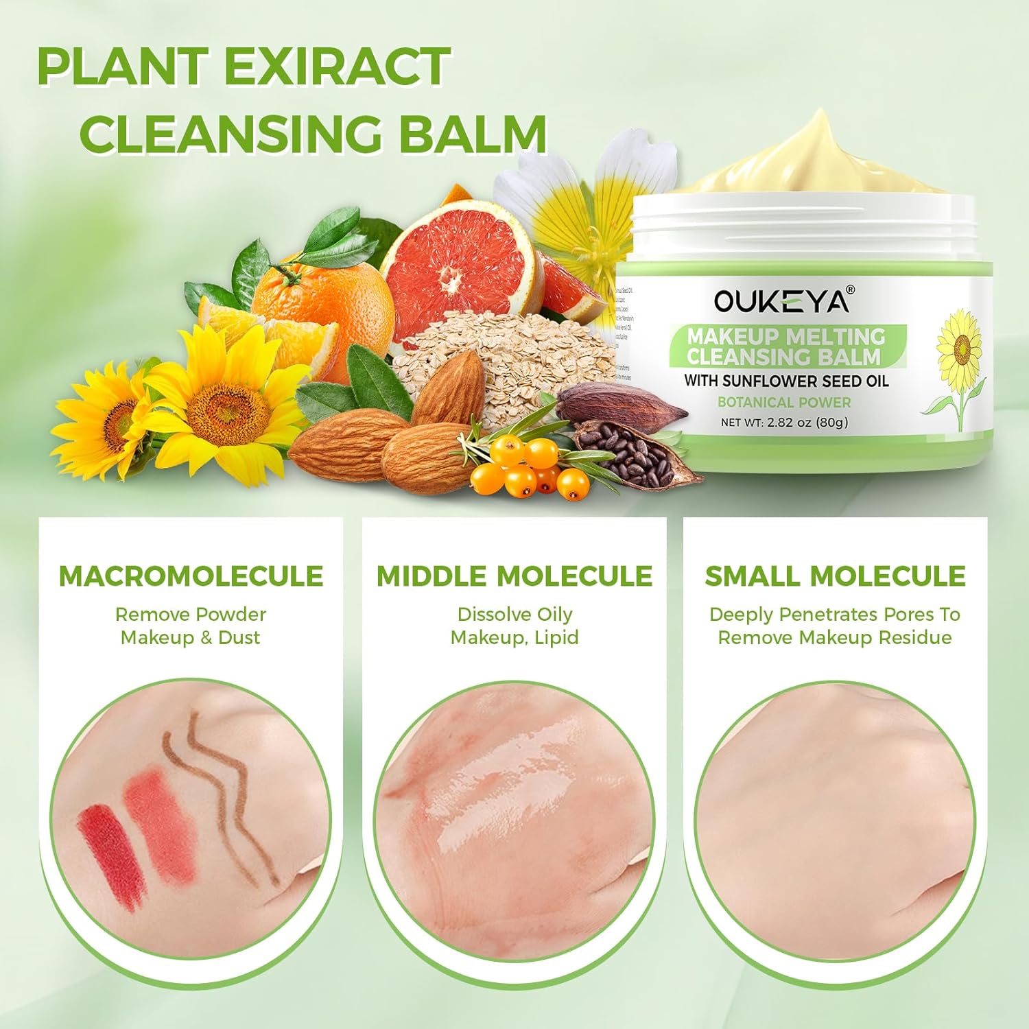 Cleansing Balm - Moisturizing Makeup Remover | Natural Ingredients | Suitable for All Skin Types to Gently Meltaway Mascara, Eyeliner and Makeup |- Gently Removes Dirt &amp; Impurities 80g