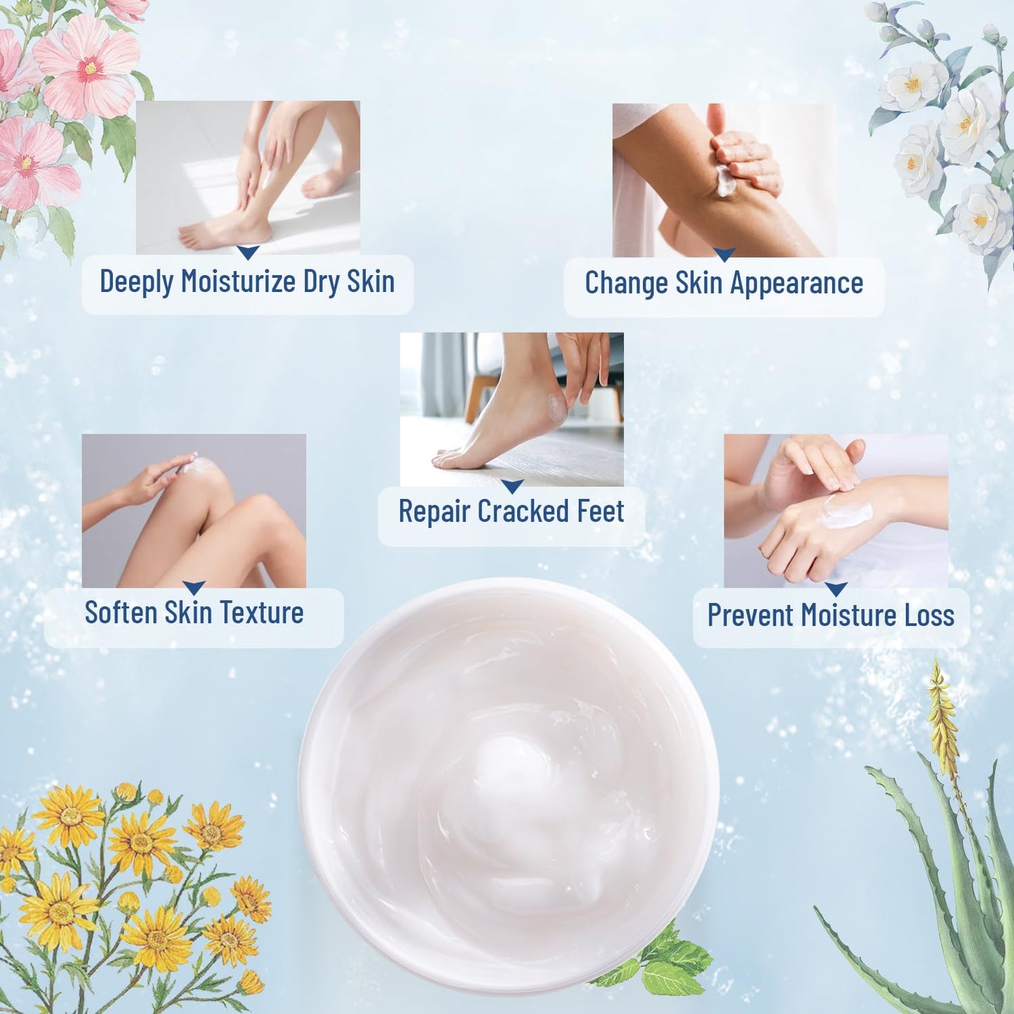Urea Cream 42% plus Salicylic Acid 2% Net 5.29 Oz for Dry Cracked Feet,Heels,Knees,Elbows,Hands Repair Treatment Moisturizes and Removes Corns,Calluses,Dead Skin,and Softens Toenails
