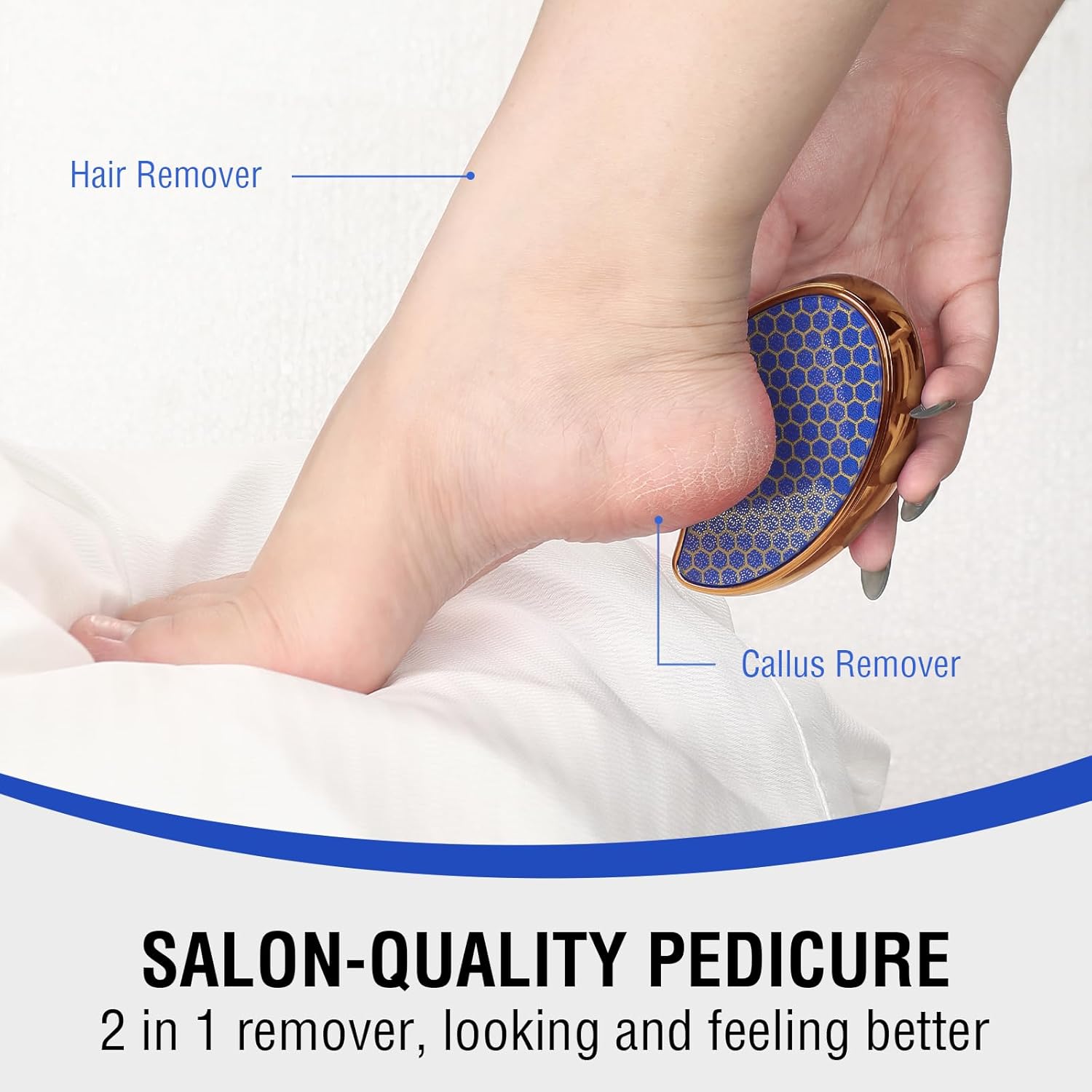 Glass Foot File Callus Remover: Nano Glass Heel Scraper for Feet Shower Foot Scrubber Pedicure Dead Skin Remover Shower Care Crystal Hair Remover Treat Hair Eraser for Back Arms Legs