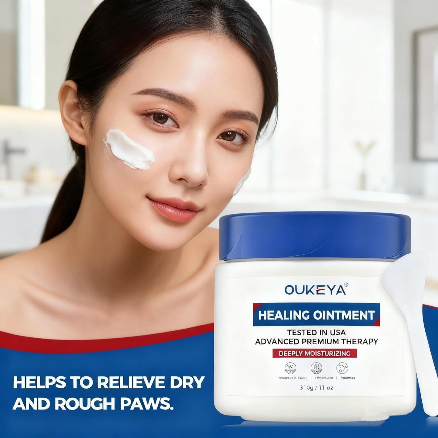 Healing Ointment, Advanced Therapy Skin Protectant, Multi-Purpose Healing Ointment and Body Moisturizer, For Dry, Cracked Skin, Minor Cuts and Burns, Soothes Cracked Hands and Chapped Lips