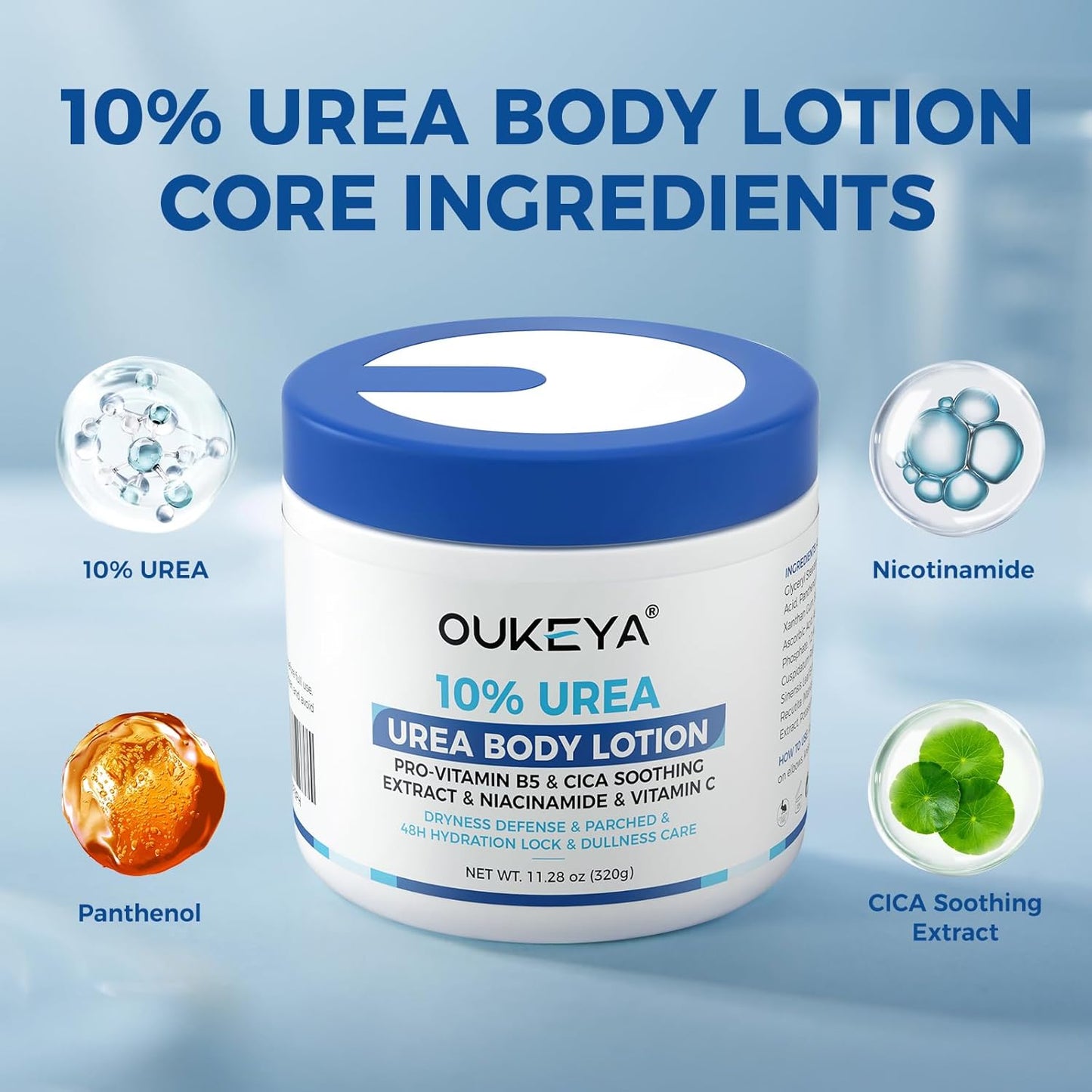 10% Urea Body Lotion, 11.28 oz Skin Moisturizer Softens &amp; Soothes Dry Chapped Skin, Hands Elbows Feet Body Lotion Hydrates Locks in Moisture Non-Greasy Formula