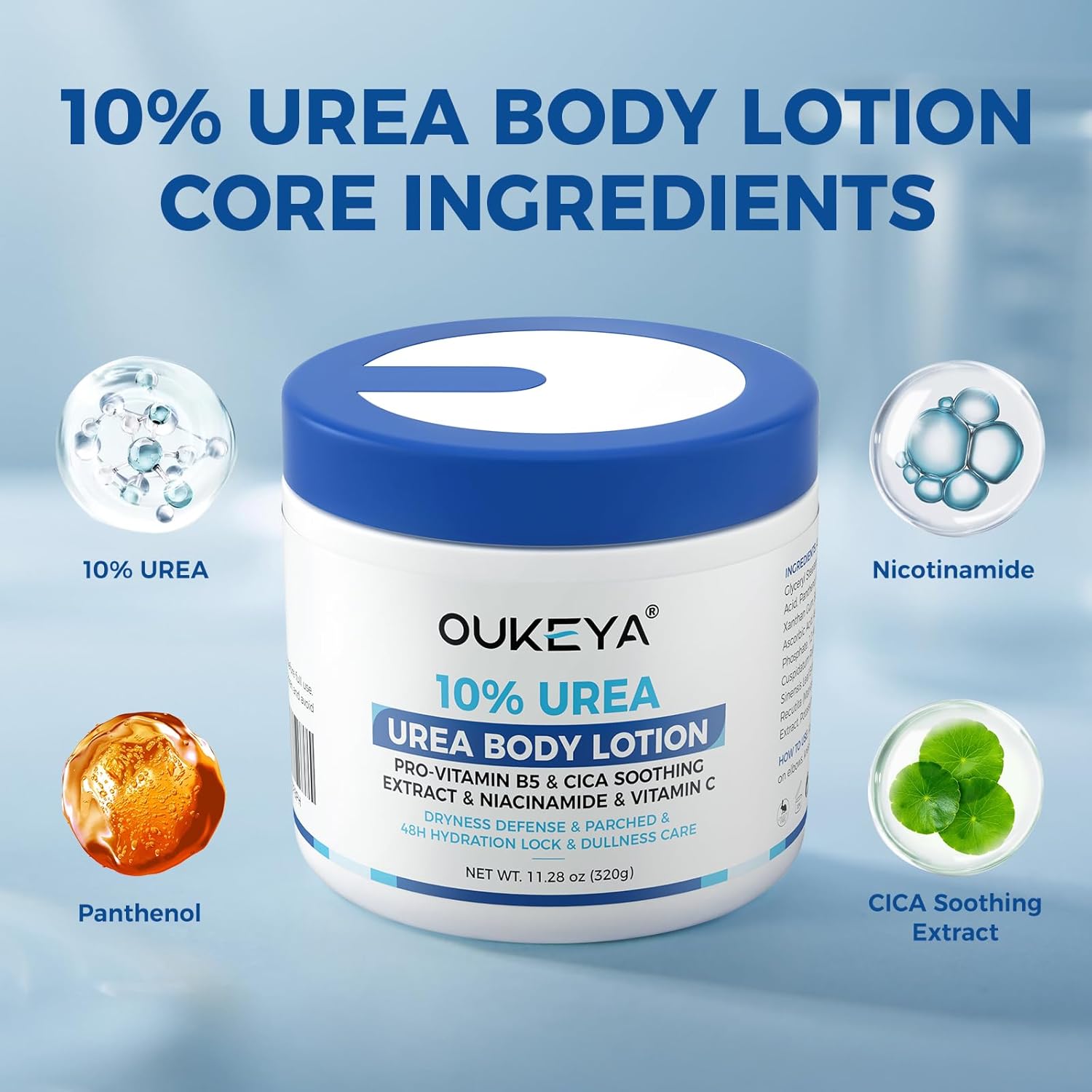 10% Urea Body Lotion, 11.28 oz Skin Moisturizer Softens &amp; Soothes Dry Chapped Skin, Hands Elbows Feet Body Lotion Hydrates Locks in Moisture Non-Greasy Formula